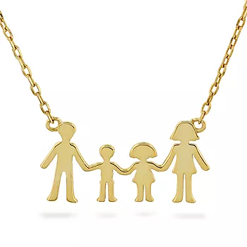 Pan Jewelry, Familiesmykke med mor, far, datter og sønn i forgylt 925 sølv