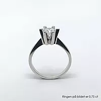 Bilde nummer 4 av Pan Jewelry, Isabella enstens ring i 585 hvitt gull med diamant 0,20 ct WSI