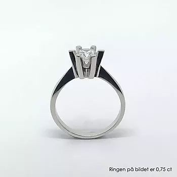 Bilde nummer 4 av Pan Jewelry, Isabella enstens ring i 585 hvitt gull med diamant 0,20 ct WSI