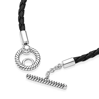 Bilde nummer 2 av Pandora, Armbånd sort skinn med 925 sølvlås