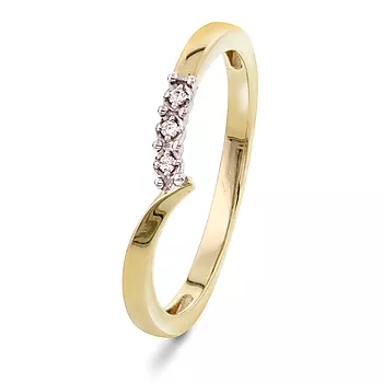 Pan Jewelry, Ring i 585 gult gull med diamanter 0,02 ct