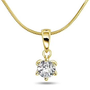 Pan Jewelry, Ingrid enstens anheng i 585 gult gull med diamant 0,40 ct