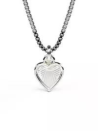 Pia&Per, Smykke i 925 sølv med hvitt emalje hjerte - Liten