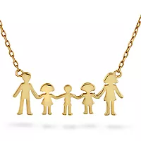 Pan Jewelry, Familiesmykke med mor, far, to døtre og en sønn i forgylt 925 sølv