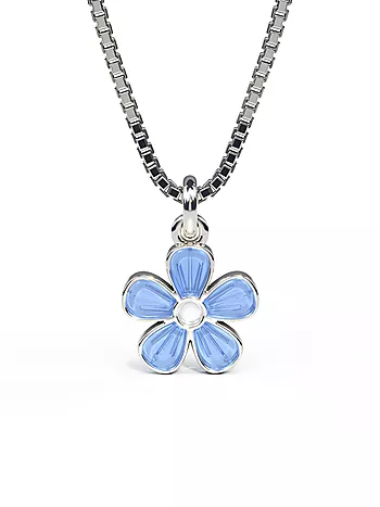 Pia&Per, Smykke i 925 sølv med blomst i blå emalje