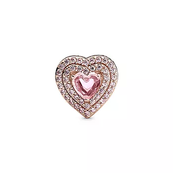 Bilde nummer 2 av Pandora, Charms i rosèforgylt 925 sølv med hjerte