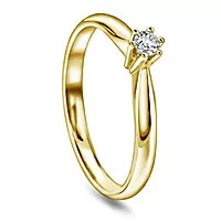 Pan Jewelry, Ingrid enstens ring i 585 gult gull 0,10 ct WSI