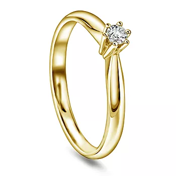 Pan Jewelry, Ingrid enstens ring i 585 gult gull 0,10 ct WSI