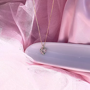 Bilde nummer 2 av Prins & Prinsesse, Smykke til barn i forgylt sølv med zirkonia og hjerte