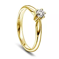 Pan Jewelry, Ingrid enstens ring i 585 gult gull 0,20 ct WSI