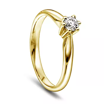 Pan Jewelry, Ingrid enstens ring i 585 gult gull 0,20 ct WSI