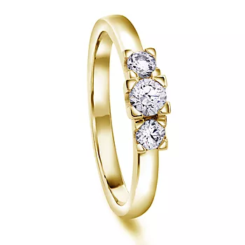 Moments by Pan Jewelry, Diamantring Adore i 585 gult gull 0,43 CT | 2,5 mm bredde