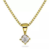 Leah, Smykke i 585 gult gull med diamanter 0,15 ct
