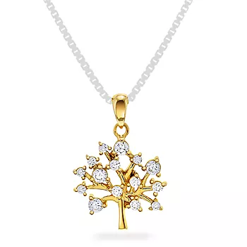 Pan Jewelry, Anheng i 585 gult gull med zirkonia og livets tre