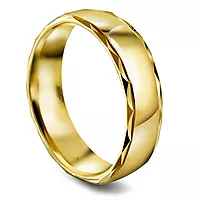Mønstret giftering i 585 gult gull | 5 mm bredde