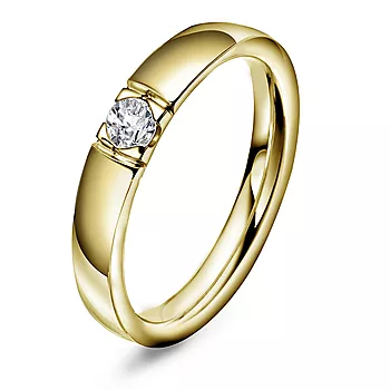 Pan Jewelry, Lady alliansering i 585 gult gull med diamant 0,20 ct