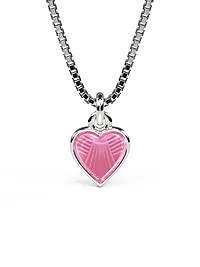 Pia&Per, Smykke i 925 sølv med rosa emalje hjerte - Liten