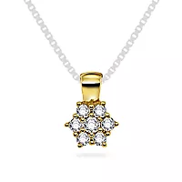 Elsa, Smykke i 375 gult gull med diamanter 0,25 ct