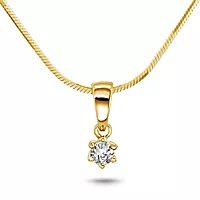 Pan Jewelry, Ingrid anheng i 585 gult gull med diamant 0,10 ct