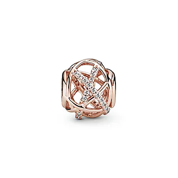 Pandora, Charms i rosèforgylt 925 sølv med zirkoner