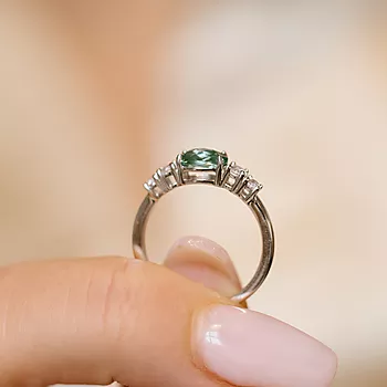 Bilde nummer 4 av Pan Jewelry, Ring i 925 sølv med grønn zirkonia