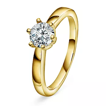Olivia, Ring i 585 gult gull med diamant 0,70 ct TWSI2
