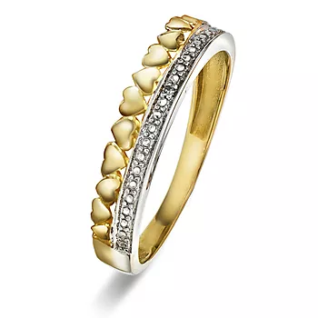 Pan Jewelry, Ring i 585 gult gull med diamant 0,004 ct