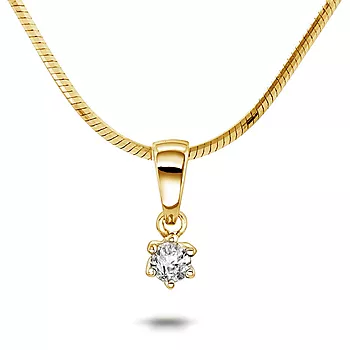 Pan Jewelry, Ingrid anheng i 585 gult gull med diamant 0,05 ct