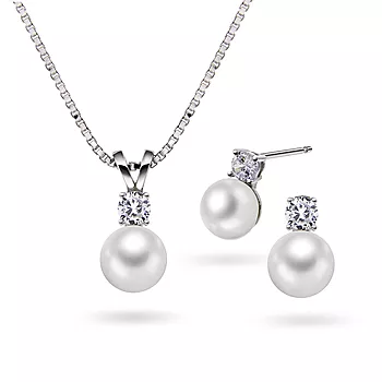 Pan Jewelry, Smykkesett i 925 sølv med perle av perlemor