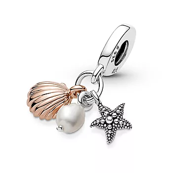 Bilde nummer 3 av Pandora, Charms i 925 sølv med perle,skjell og sjøstjerne