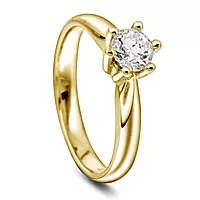 Pan Jewelry, Ingrid enstens ring i 585 gult gull med diamant 0,50ct W/SI