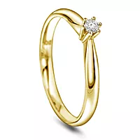 Pan Jewelry, Ingrid enstens ring i 585 gult gull 0,05 ct WSI
