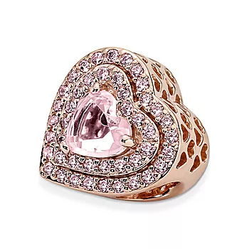 Bilde nummer 4 av Pandora, Charms i rosèforgylt 925 sølv med hjerte