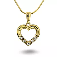 Pan Jewelry, Anheng i gull med diamanter 0,15ct WSI