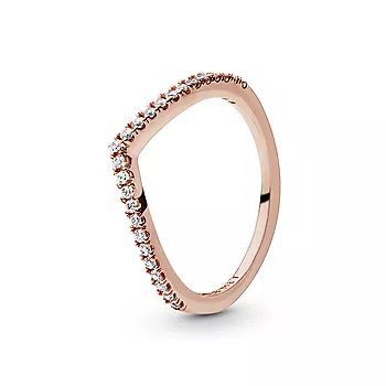 Pandora, Ring i 925 rosèforgylt sølv med zirkoner