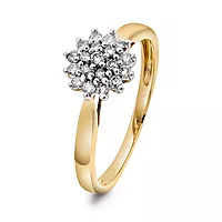 Pan Jewelry, Ring i 585 gult gull med diamanter 0,25 ct