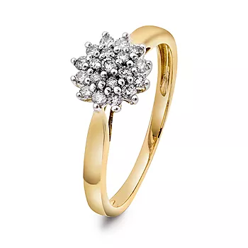 Pan Jewelry, Ring i 585 gult gull med diamanter 0,25 ct