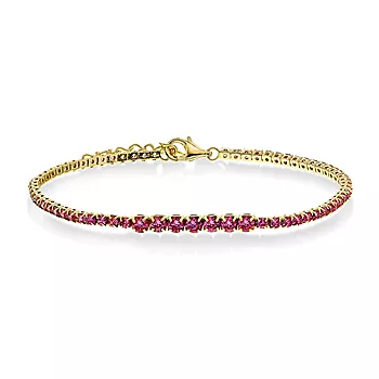 Pan Jewelry, Armbånd i forgylt 925 sølv med rosa zirkonia