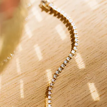 Bilde nummer 3 av Tennisarmbånd i 585 gult gull med diamanter 0,20 ct