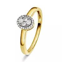 Pan Jewelry, Ring i 585 gult gull med diamanter 0,15 ct