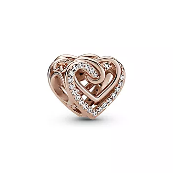 Bilde nummer 3 av Pandora, Charms i rosèforgylt 925 sølv med hjerte