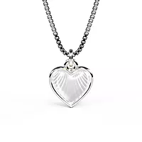 Pia&Per, Smykke i 925 sølv med hvitt emalje hjerte - Liten