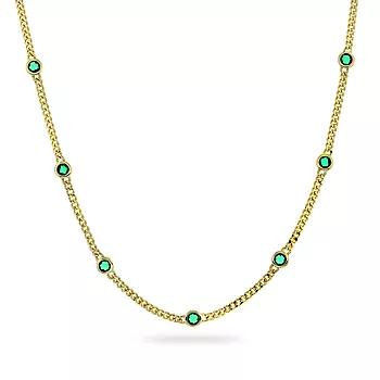 Pan Jewelry, Smykke i forgylt 925 sølv med grønne zirkonia