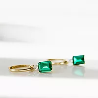 Bilde nummer 6 av Michelle, Smykkesett med diamanter 0,46 ct og hydrotermisk smaragd