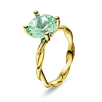 Pan Jewelry Drops, Ring i 585 gult gull med syntetisk Krysolitt