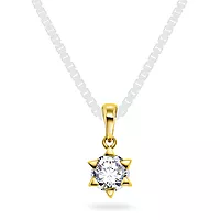 Gems by Gulldia, Anheng i 585 gult gull med LAB diamanter 0,30 ct TWSI