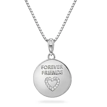 Pan Jewelry, Smykke i 925 sølv med hvite zirkonia og teksten "FOREVER FRIENDS"