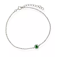 Pan Jewelry, Armbånd i 925 sølv med grønn zirkonia