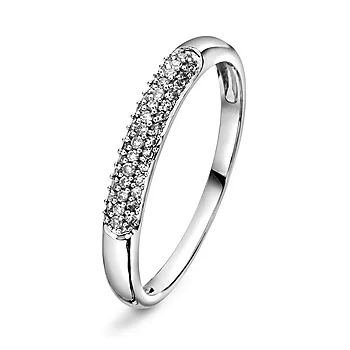 Pan Jewelry, Ring i 585 hvitt gull med diamanter 0,15 ct