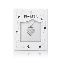 Bilde nummer 2 av Pia&Per, Smykke i 925 sølv med hvitt emalje hjerte - Medium
